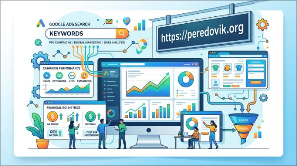 Керування пошуковою рекламою Google Ads: аналітика кампаній, ключові слова, ROI та воронка лідів і продажів